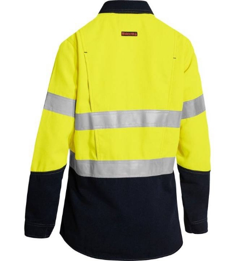 Picture of Bisley,Women's  Taped Hi Vis Lightweight FR Vented Shirt Tencate Tecasafe® Plus 580